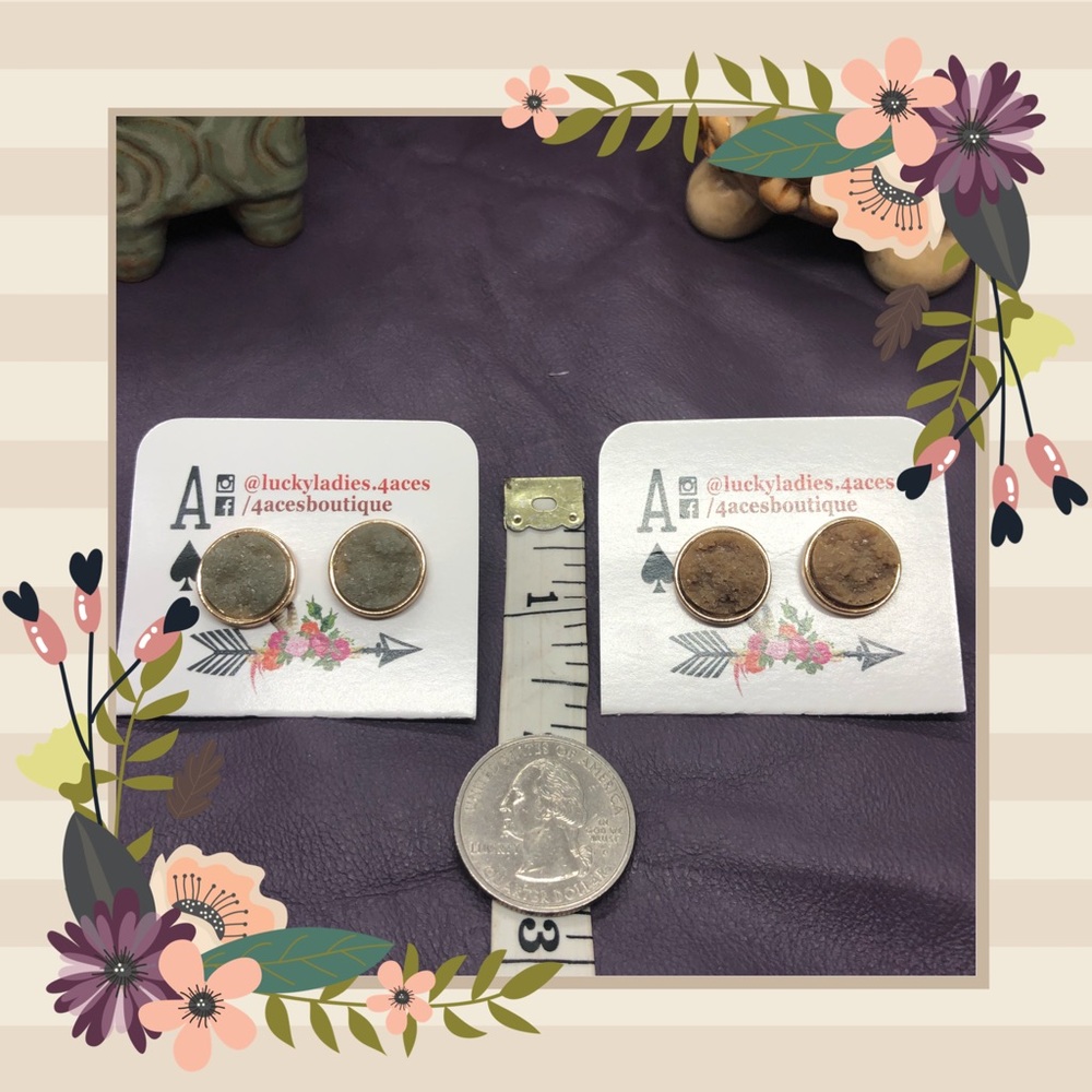 🎭 Sale Faux Stone Stud Earrings Fashion Jewelry